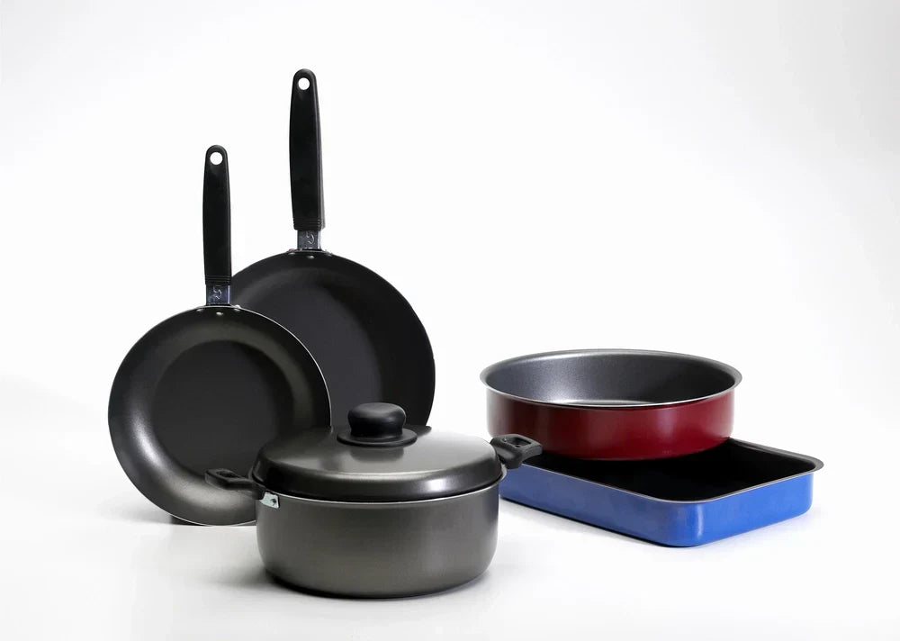 Pans isolated on a white background