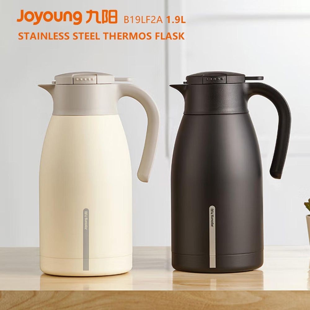 Joyoung Stainless Steel Thermos Flask Insulated Vacuum Jug 1.9L Black