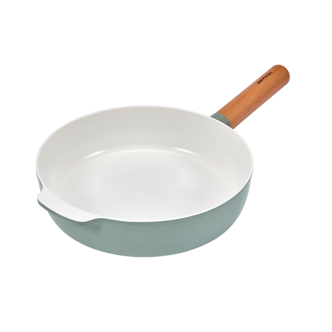 Happycall ZIUM IH Ceramic Non-stick Cookware 5-Piece Set Sauce Pot Frypan and Casserole