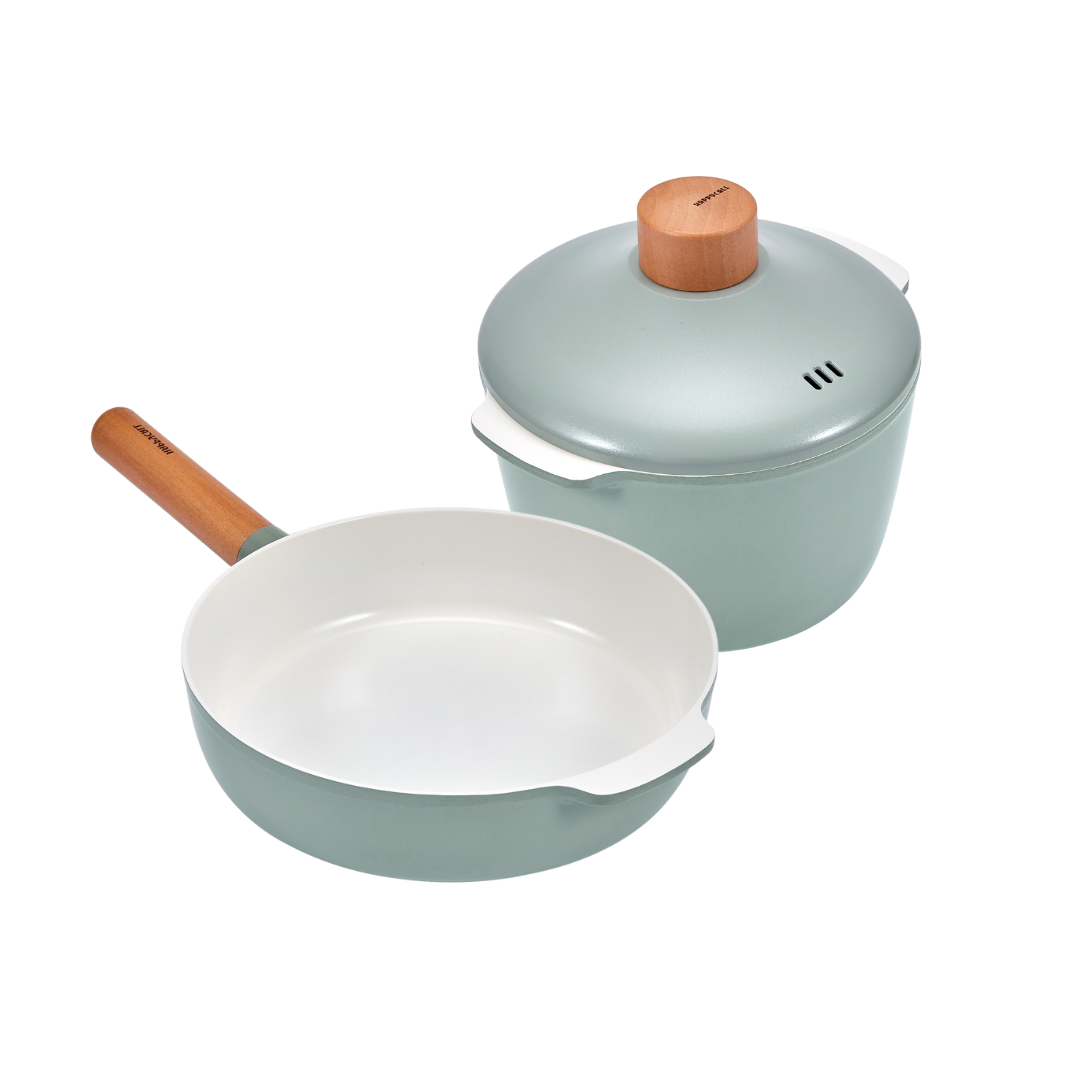 Happycall ZIUM IH Ceramic Non-stick Cookware Set 24cm Frypan and 20cm Pot