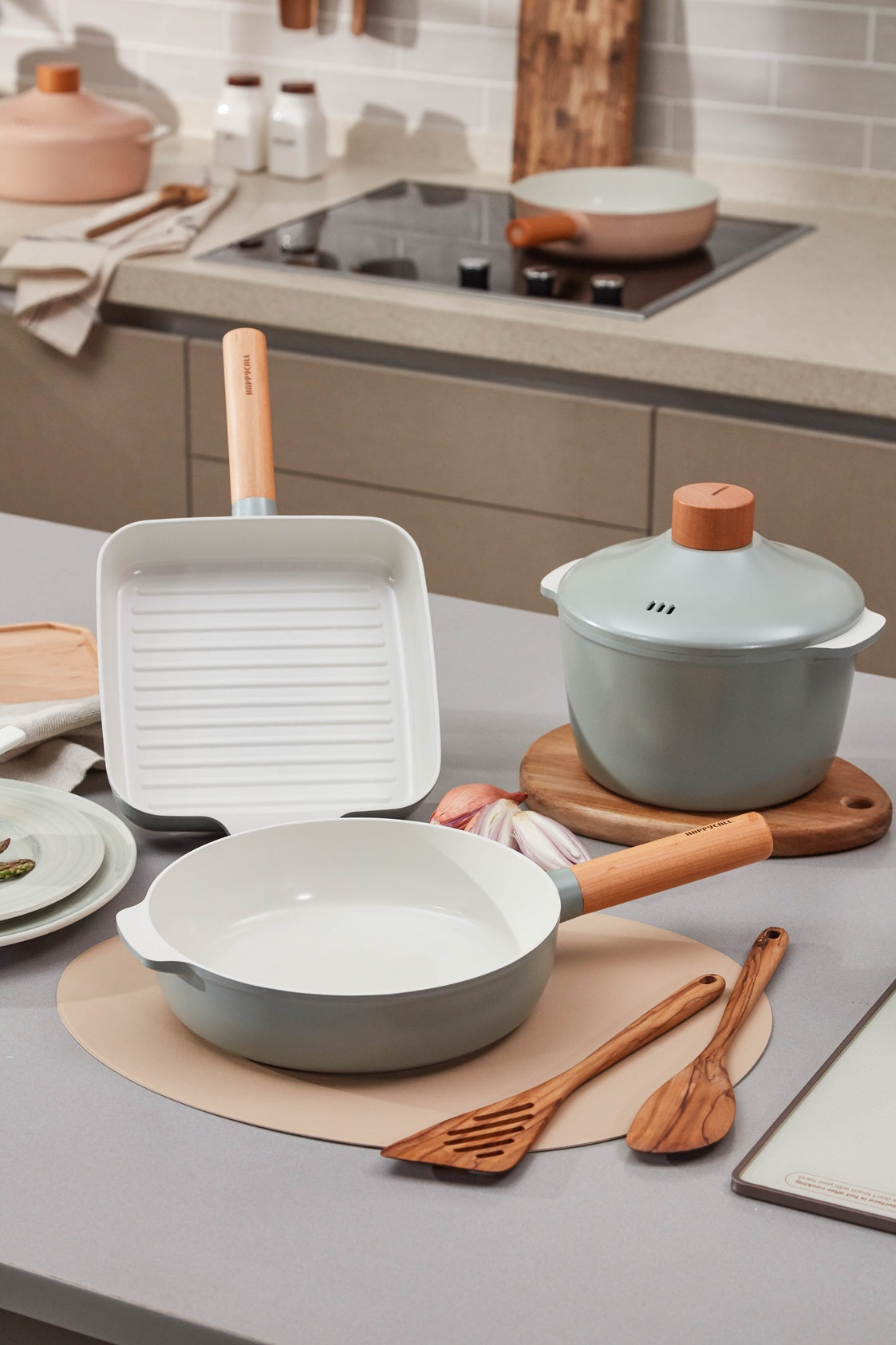 Happycall ZIUM IH Ceramic Non-stick Stock Pot Green 20cm