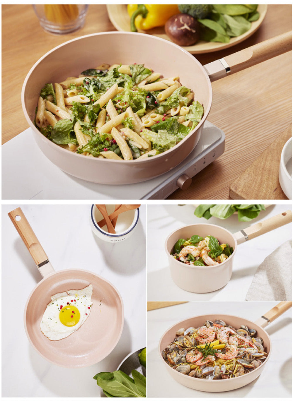 ROICHEN Ceramic IH Sauce Pot 20cm Candy Pink Made in Korea