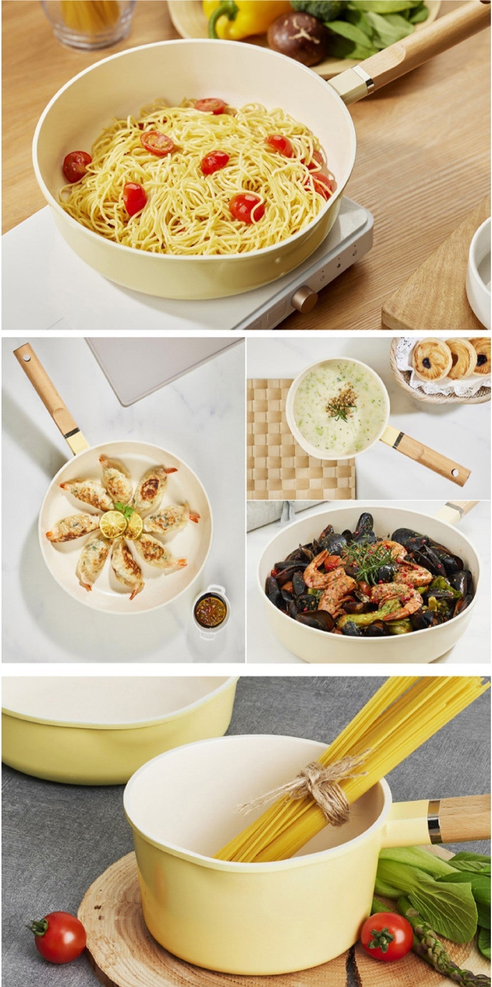 ROICHEN Ceramic IH Frypan 28cm Latte Grey Made in Korea