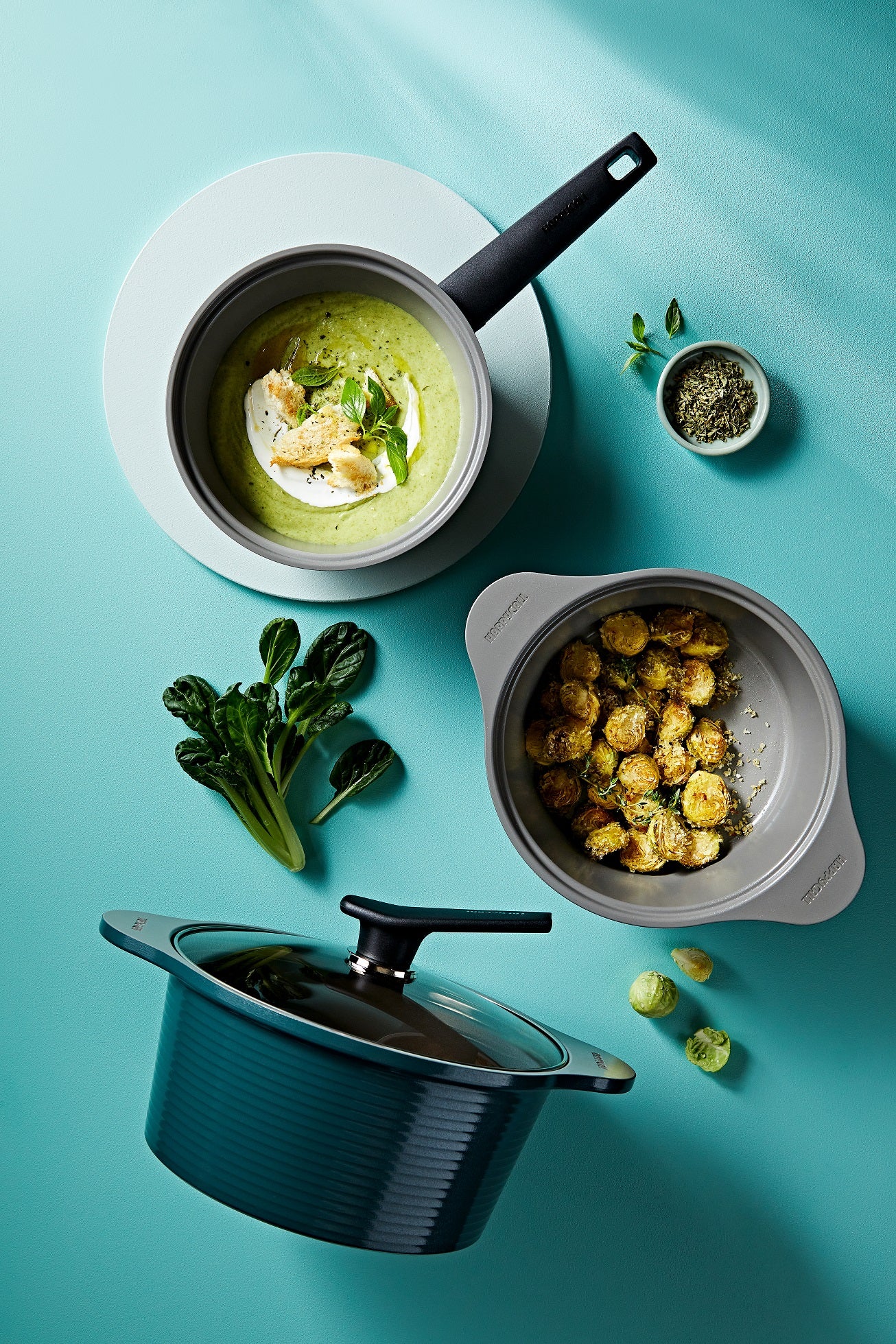 Happycall IH Onde Ceramic Pot - 24cm Low (2.8L) Ocean Green