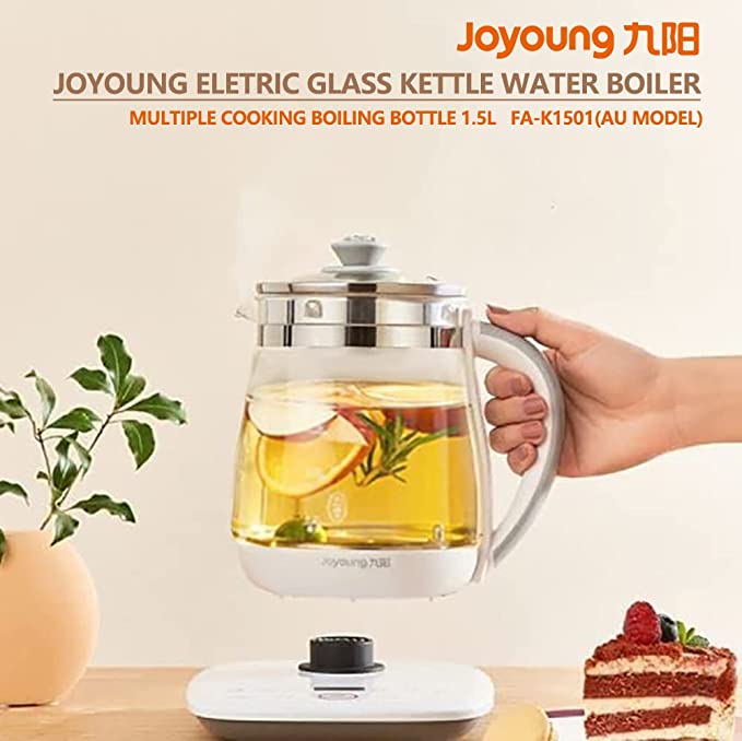 Joyoung Electric Glass Kettle Water Boiler Multiple Cooking Boiling Bottle 1.5L