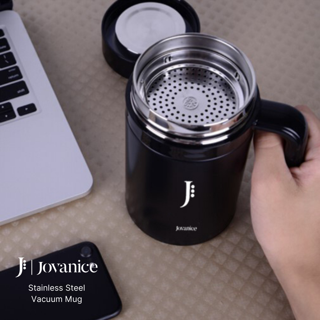 JOVANICE Stainless Steel Vacuum Mug 600ml - BLACK