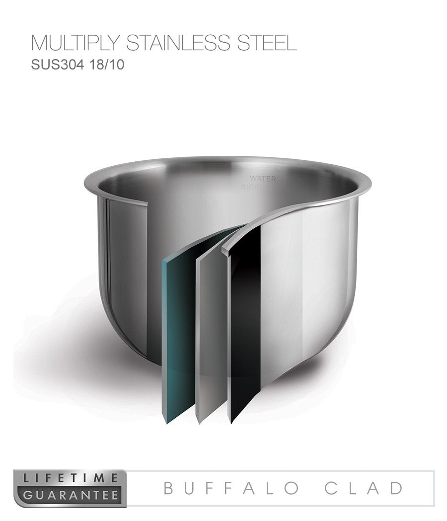 Buffalo Stainless Steel Inner Pot - For 10 Cups IH Smart Cooker Only