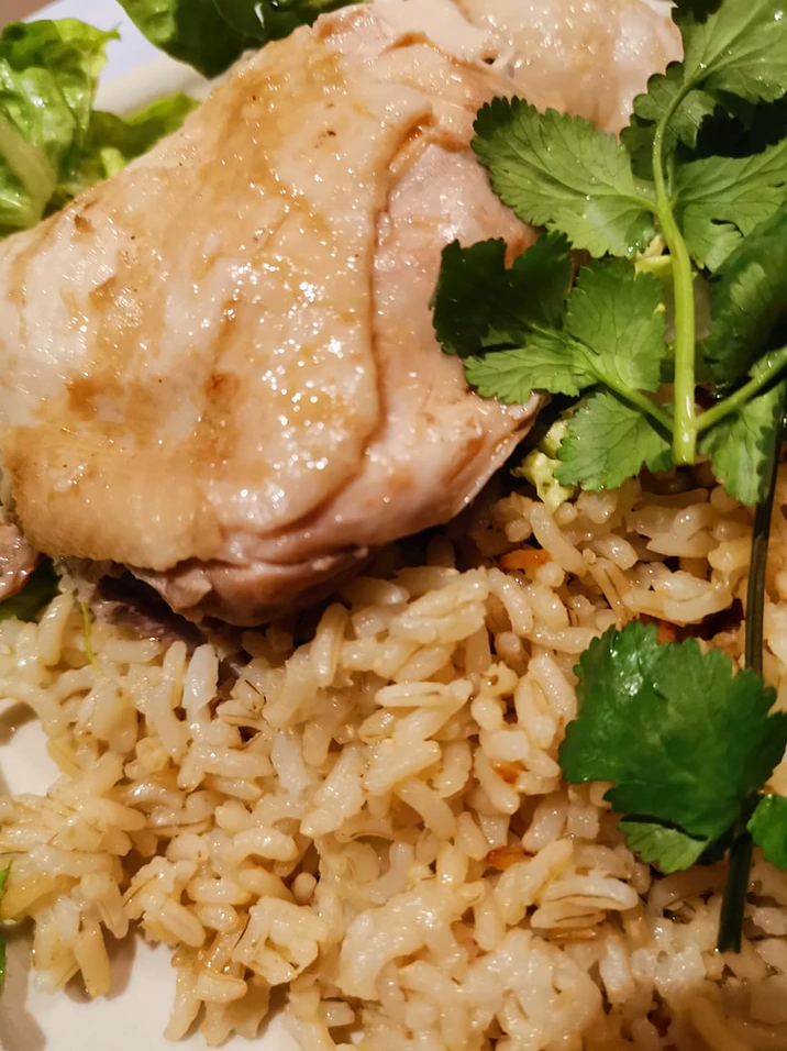 Hainanese Chicken Rice (Brown Rice)