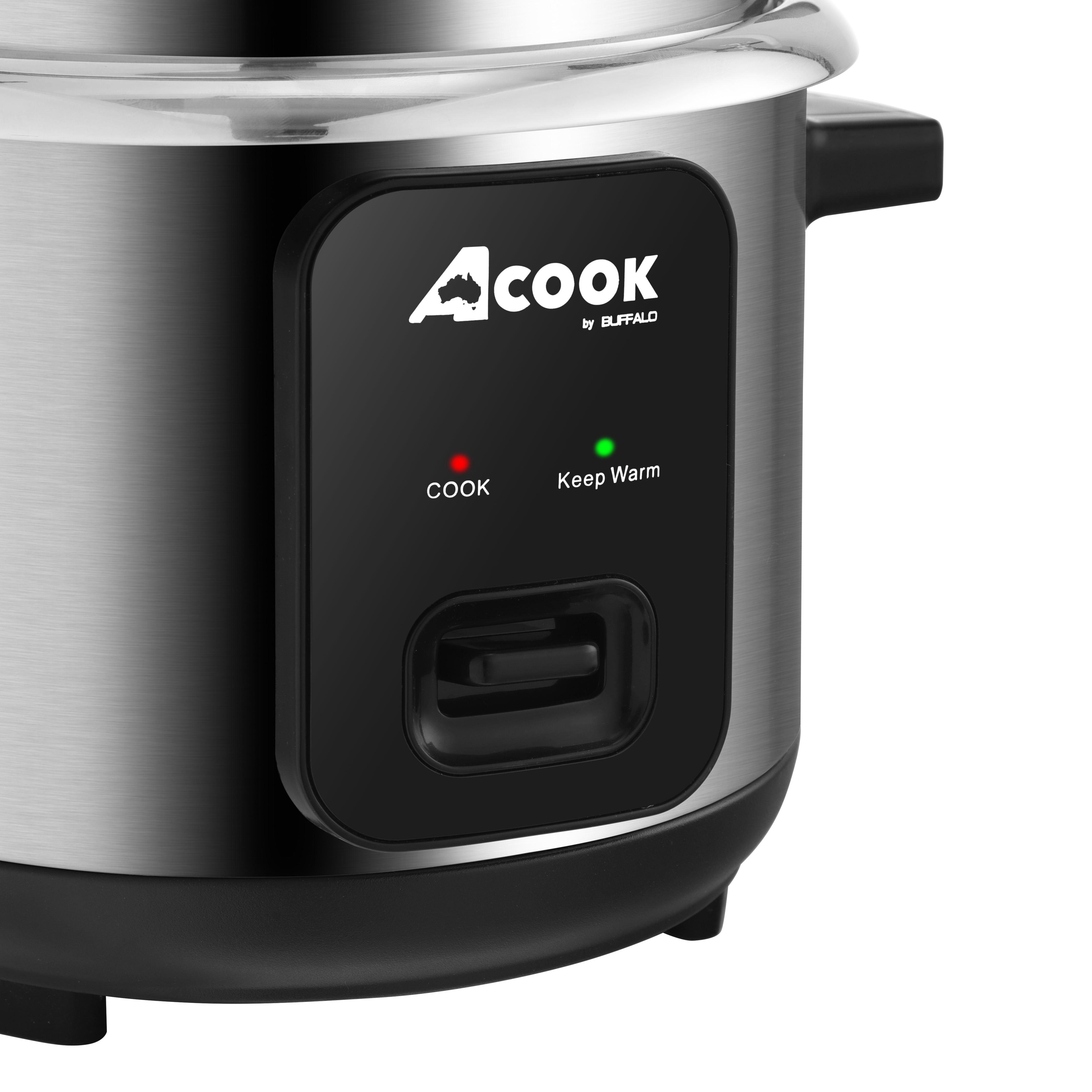 ACook by Buffalo Stainless Steel No Coating Chemical Free Classic Rice Cooker (10-Cup)