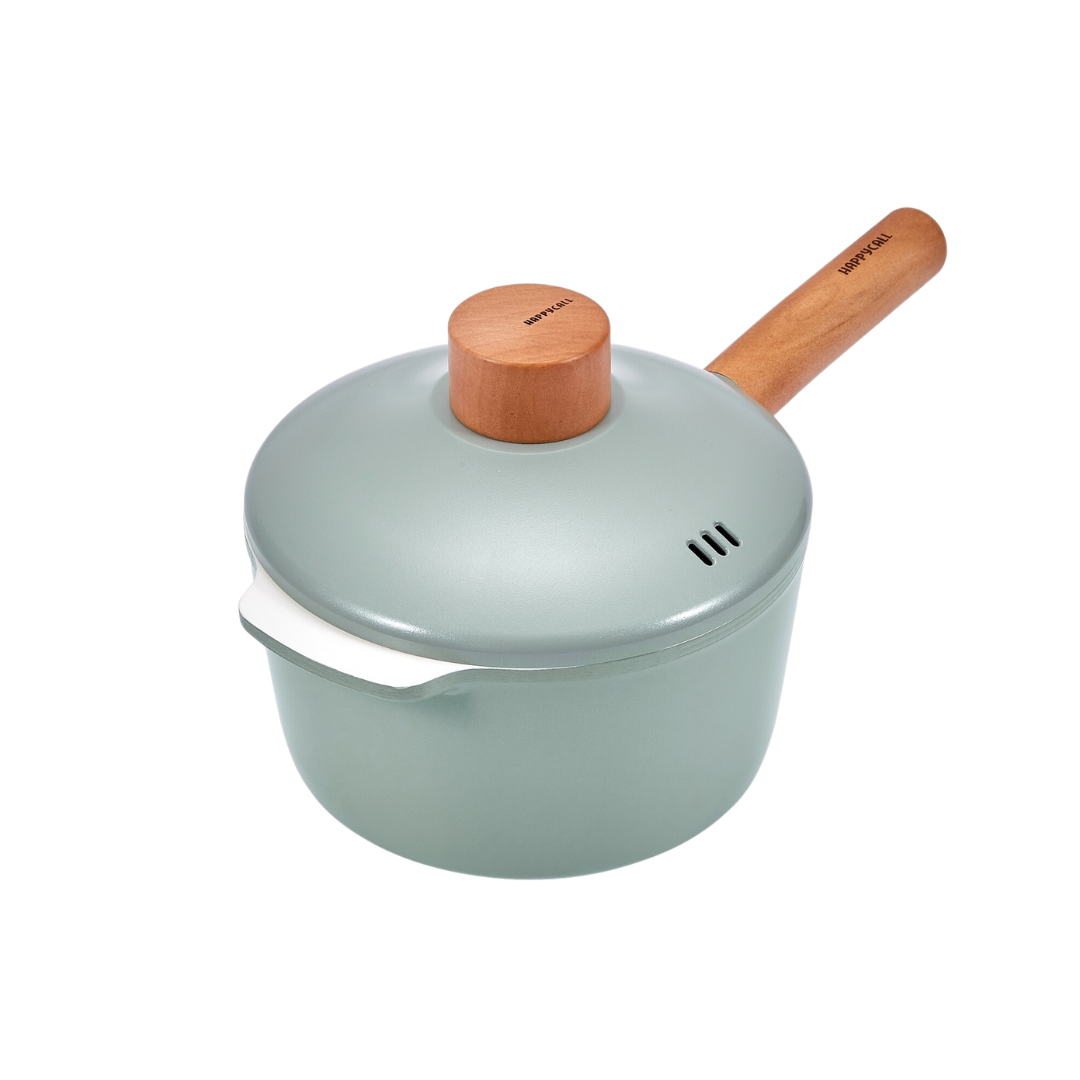 Happycall ZIUM IH Ceramic Non-stick Cookware 5-Piece Set Sauce Pot Frypan and Casserole