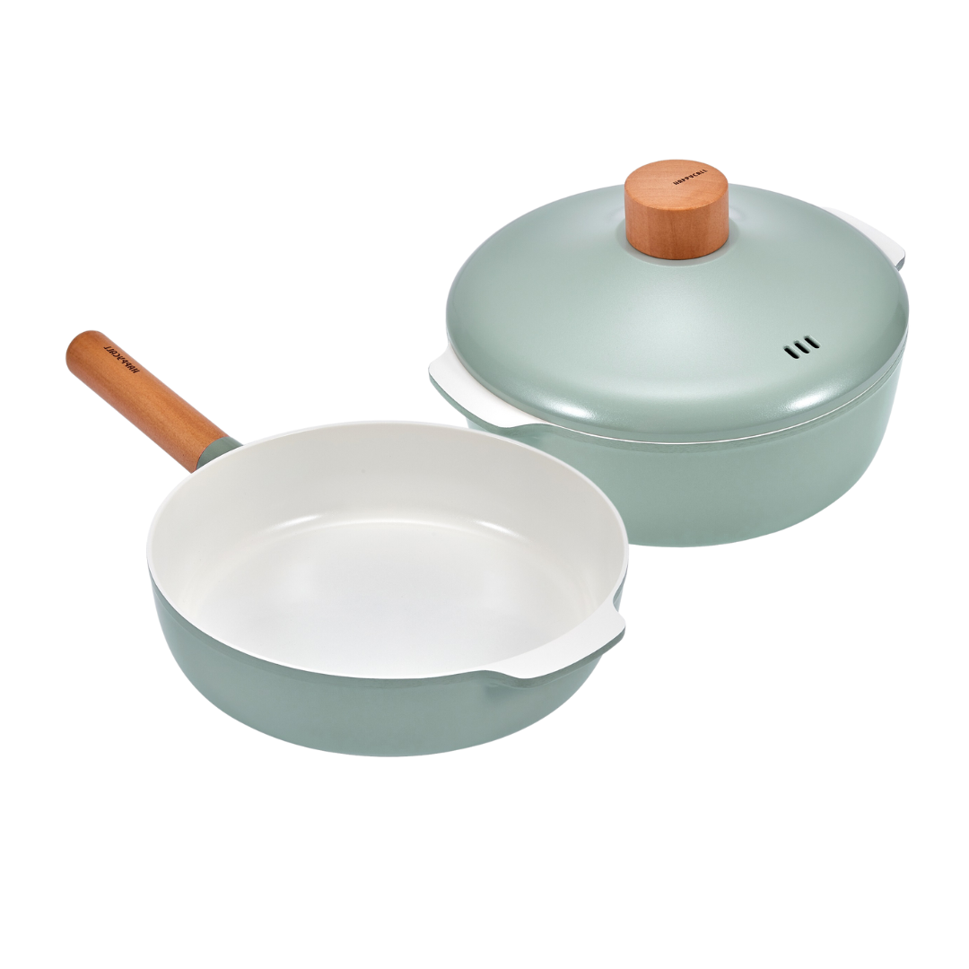 Happycall ZIUM IH Ceramic Cookware Set 24cm Frypan and Casserole