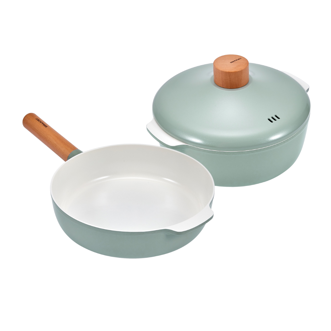 Happycall ZIUM IH Ceramic Non-stick Cookware Set 24cm Frypan and Casserole