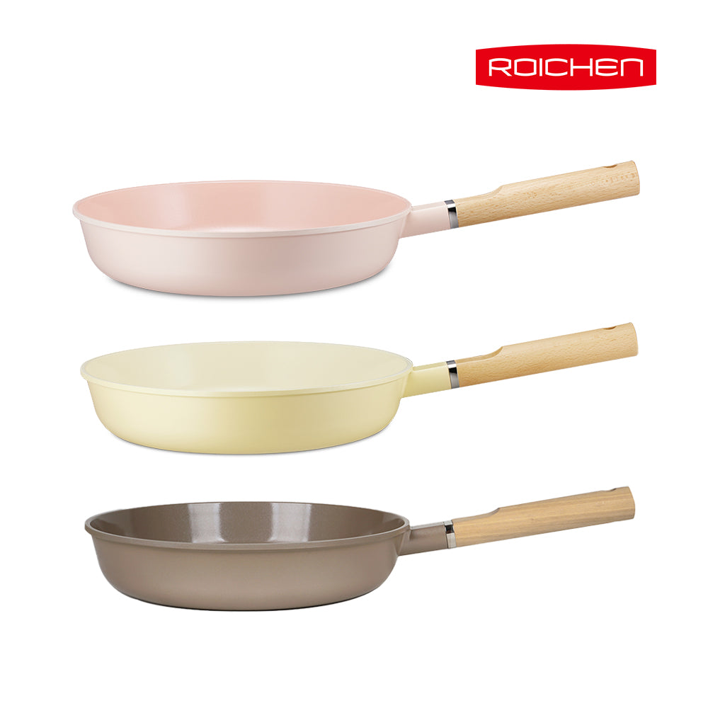 ROICHEN Ceramic IH Frypan 28cm Latte Grey Made in Korea