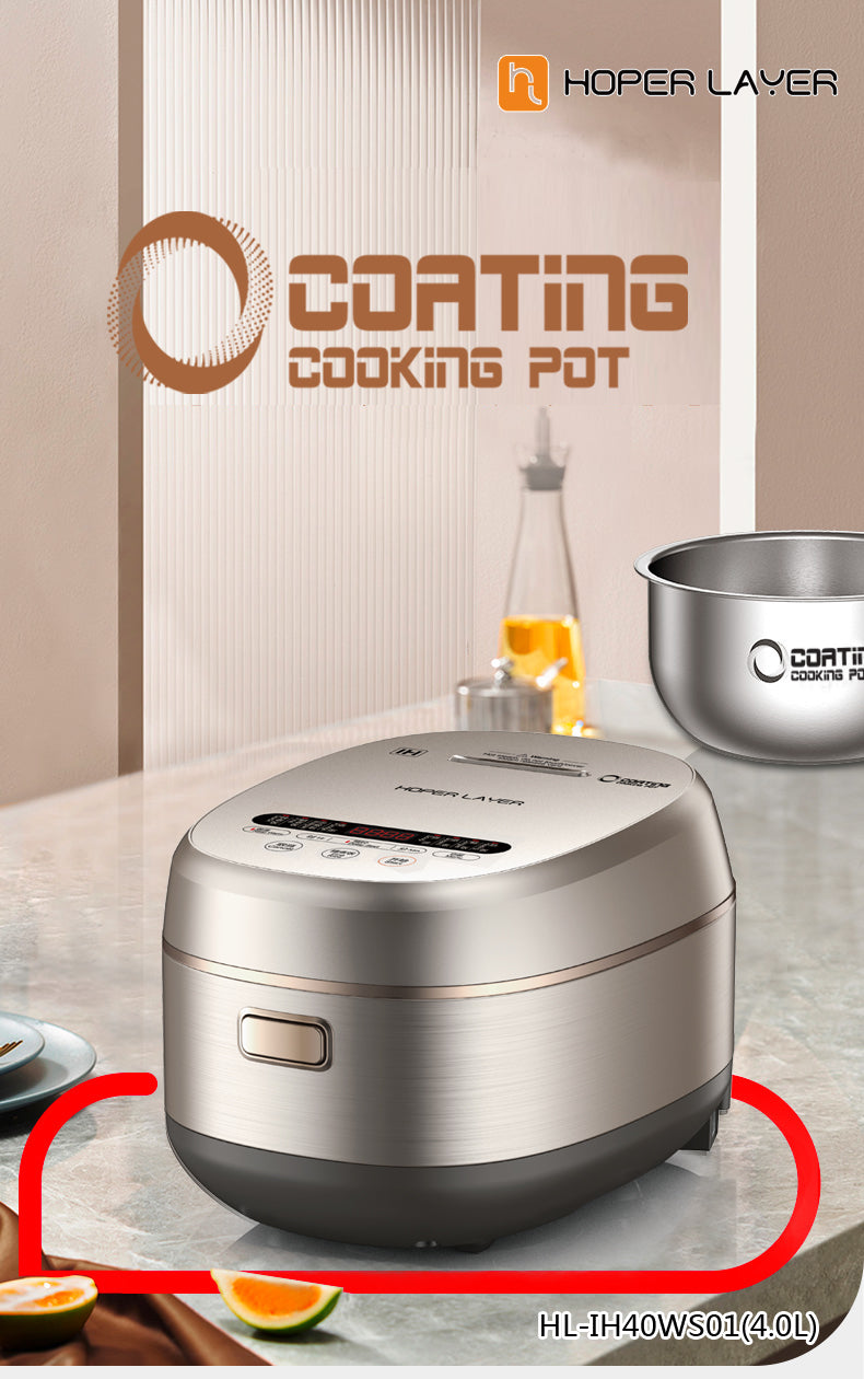 Hoper Layer IH Stainless Steel Rice Cooker 4L (8 Cups)