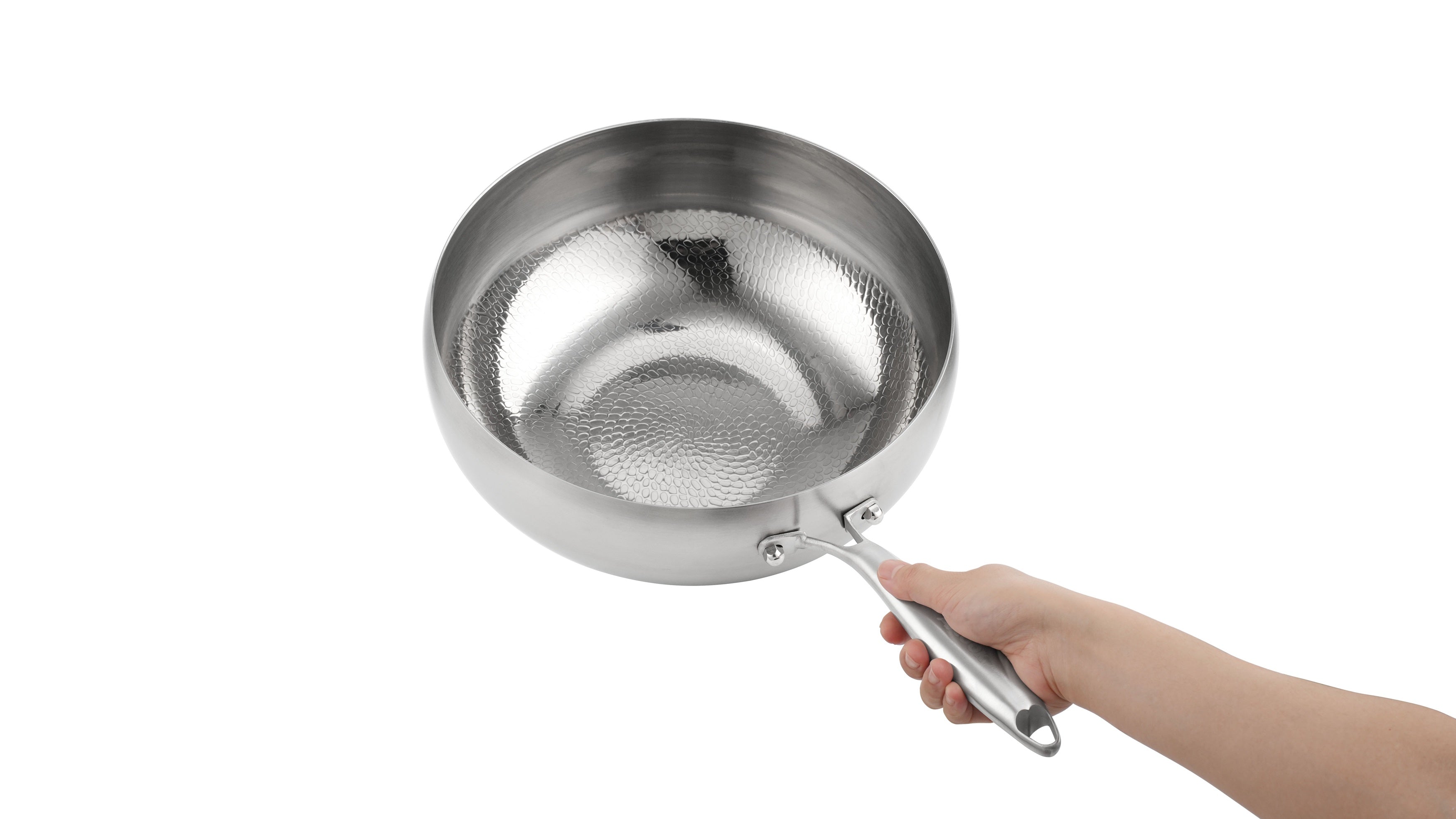 ACook Titanium Everyday Pan | Multi-Ply Stainless Steel | Uncoated & Easy Wash Chef's Pan