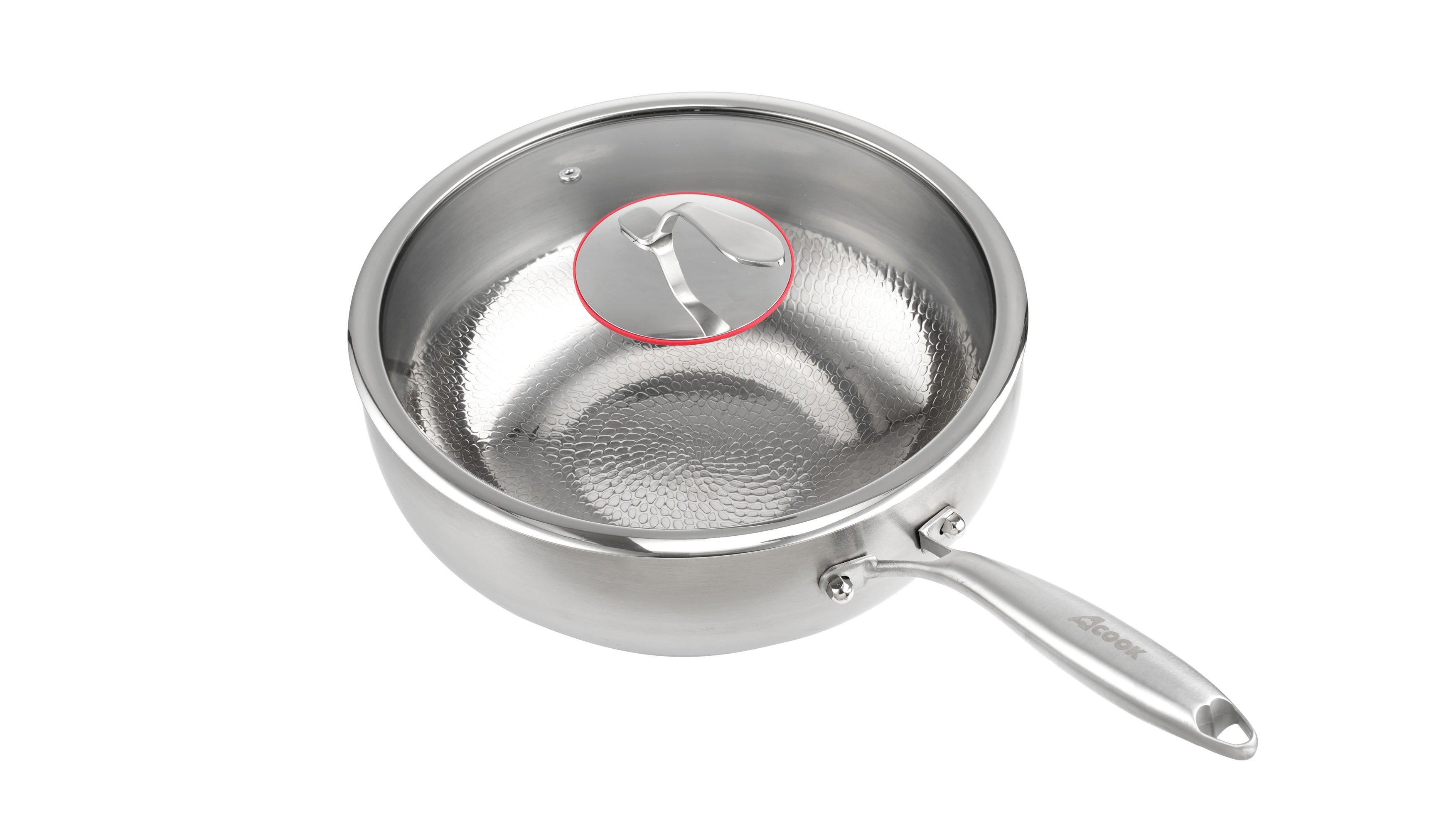 ACook Titanium Everyday Pan | Multi-Ply Stainless Steel | Uncoated & Easy Wash Chef's Pan