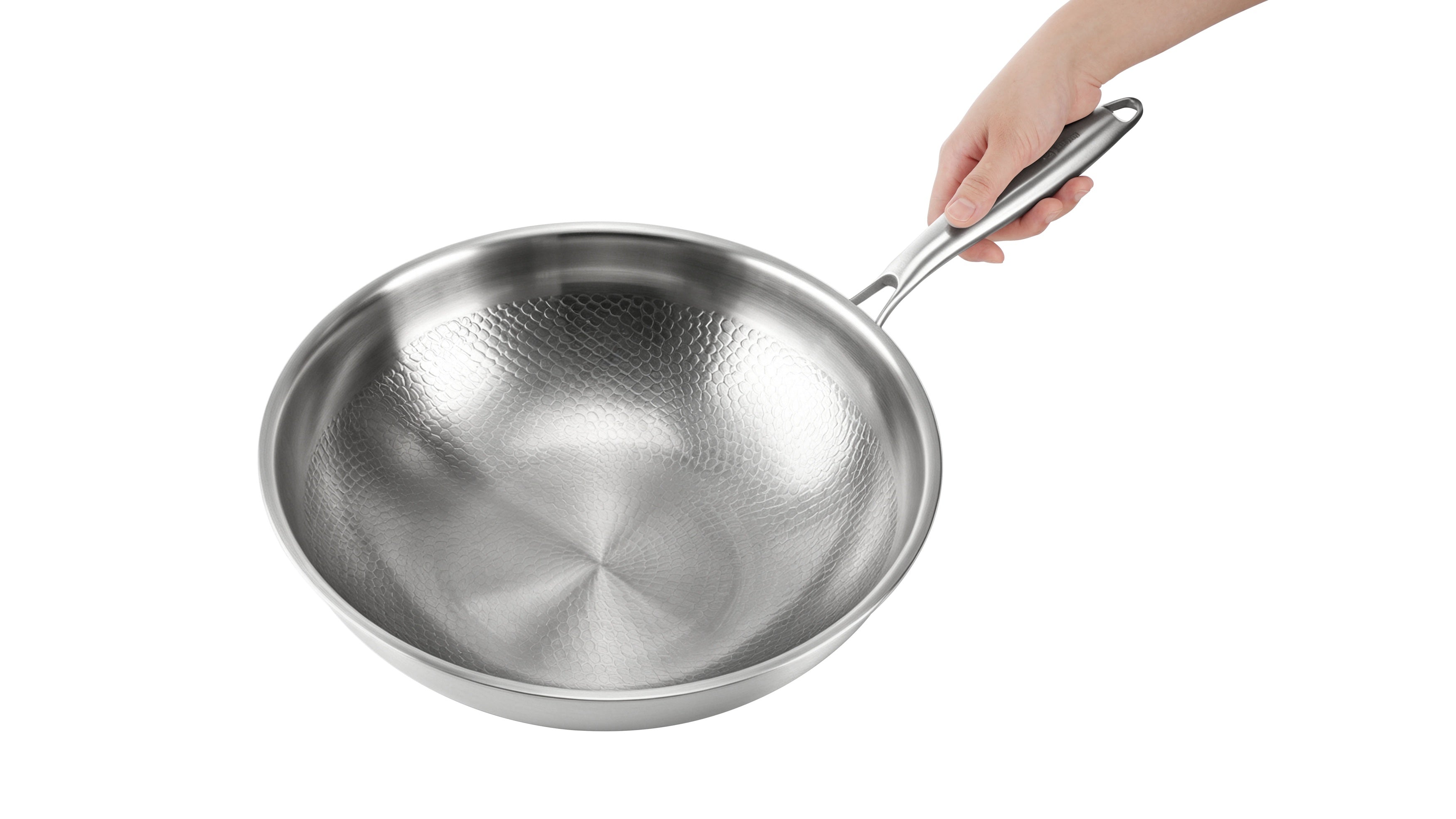 ACook Titanium Wok | Multi-Ply Stainless Steel | Uncoated & Easy Wash Wok