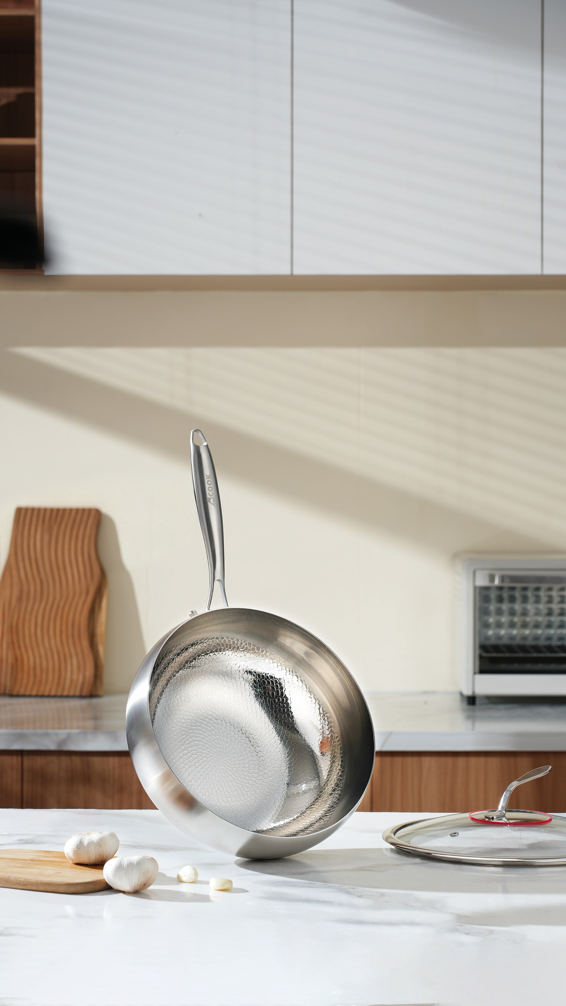 ACook Titanium Everyday Pan | Multi-Ply Stainless Steel | Uncoated & Easy Wash Chef's Pan