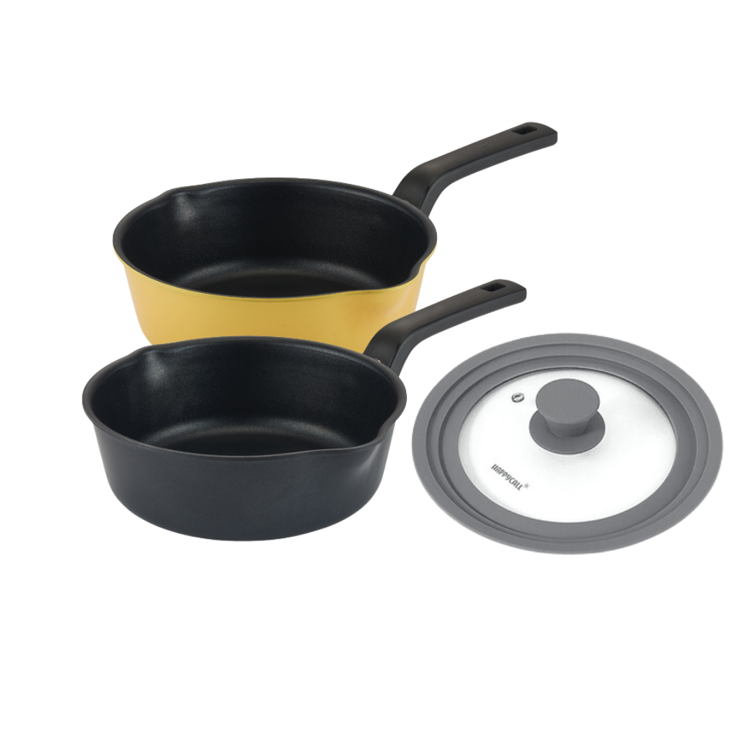 Happycall IH Flex Pan 3-Piece Set Black & Yellow