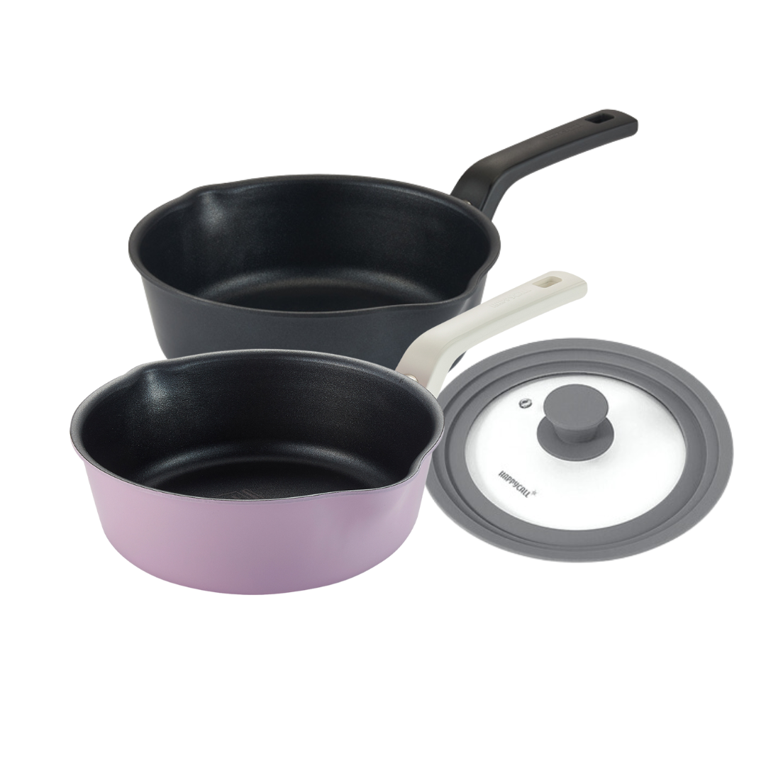 Happycall IH Flex Pan 3-Piece Set Black & Lavender