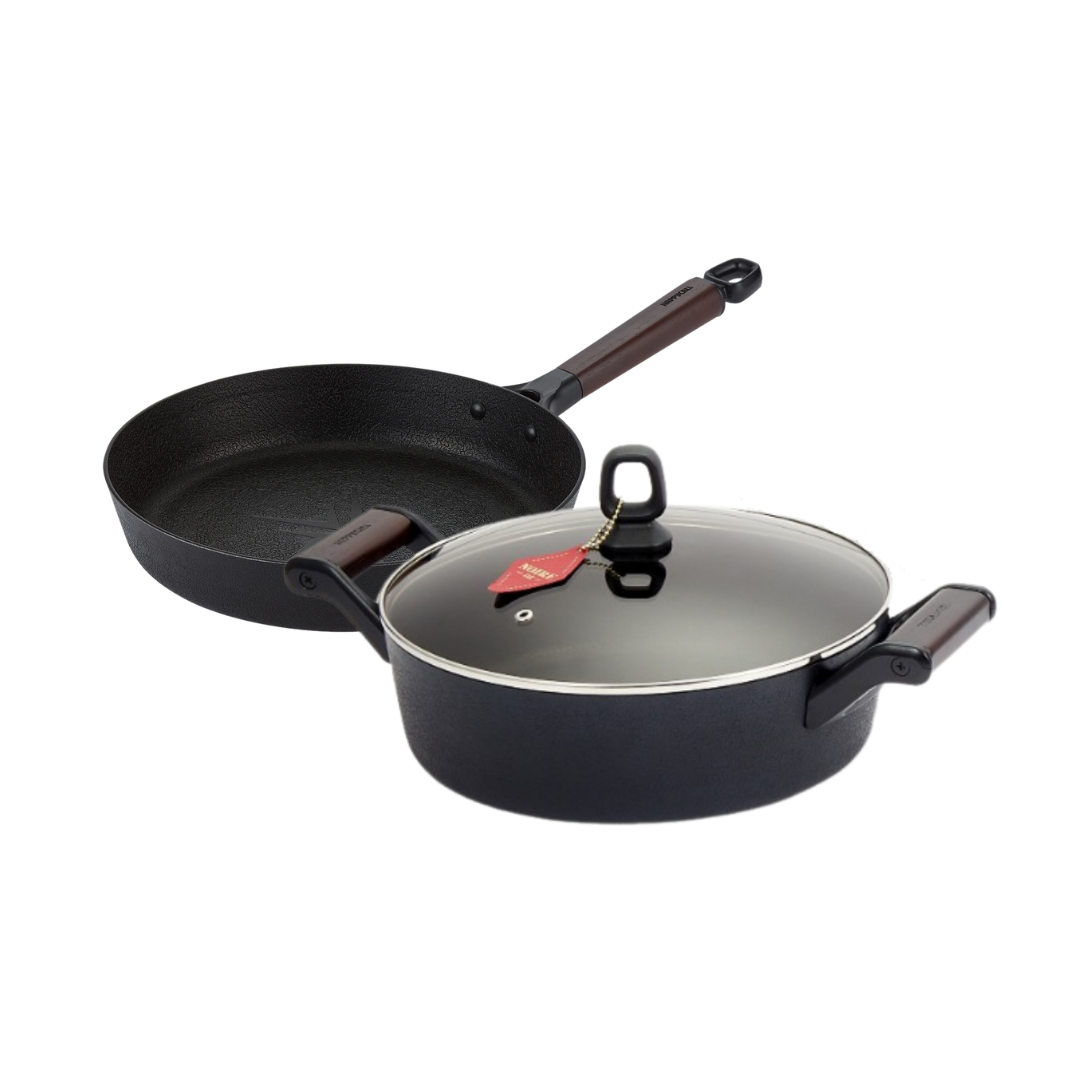 Happycall Noire IH Titanium Plus Frypan & Casserole Set