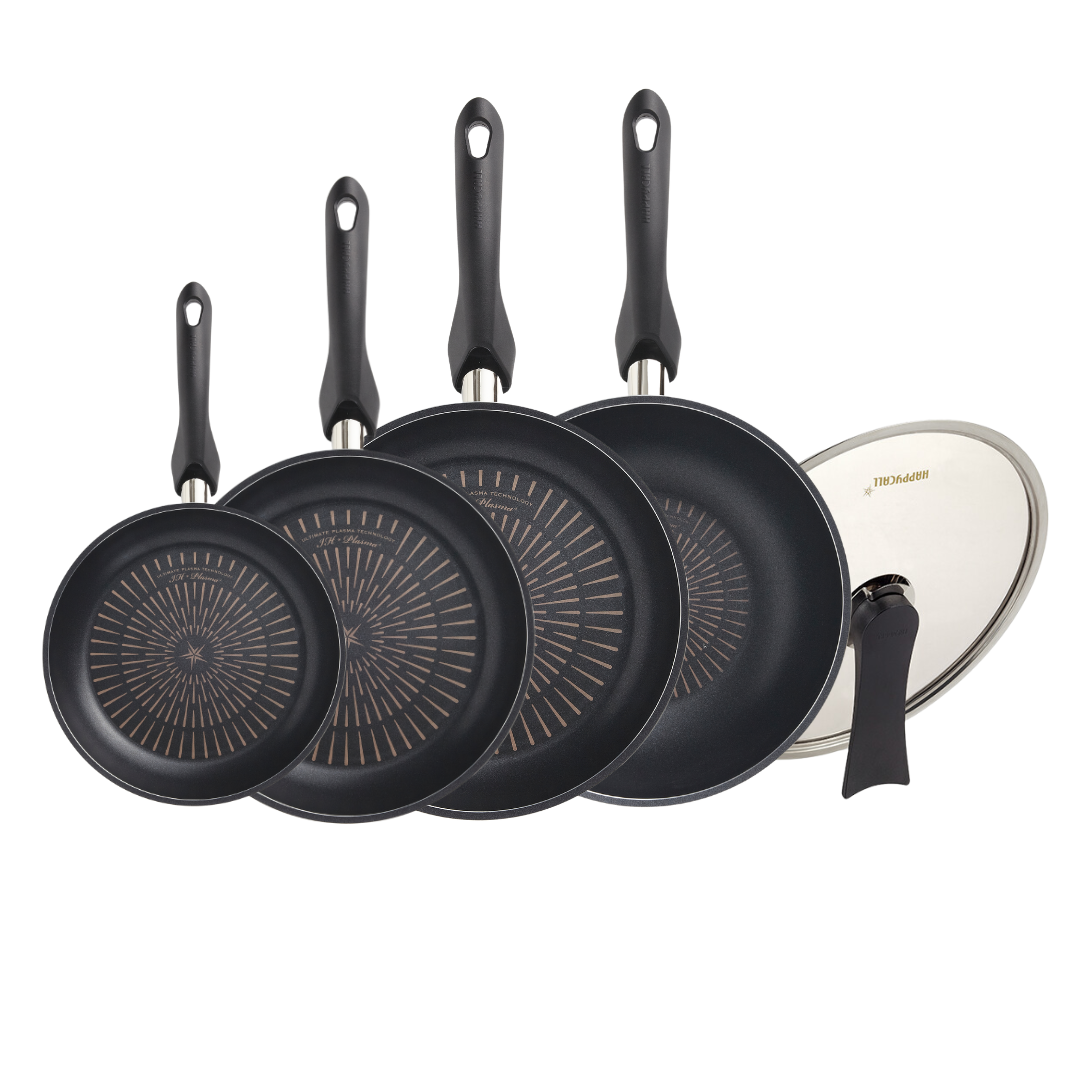 Happycall Plasma IH Titanium Frypan & Wok 5-Piece Set