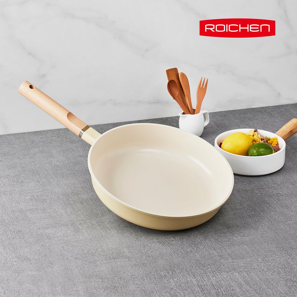 ROICHEN Ceramic IH Frypan 28cm Marsh Yellow Made in Korea