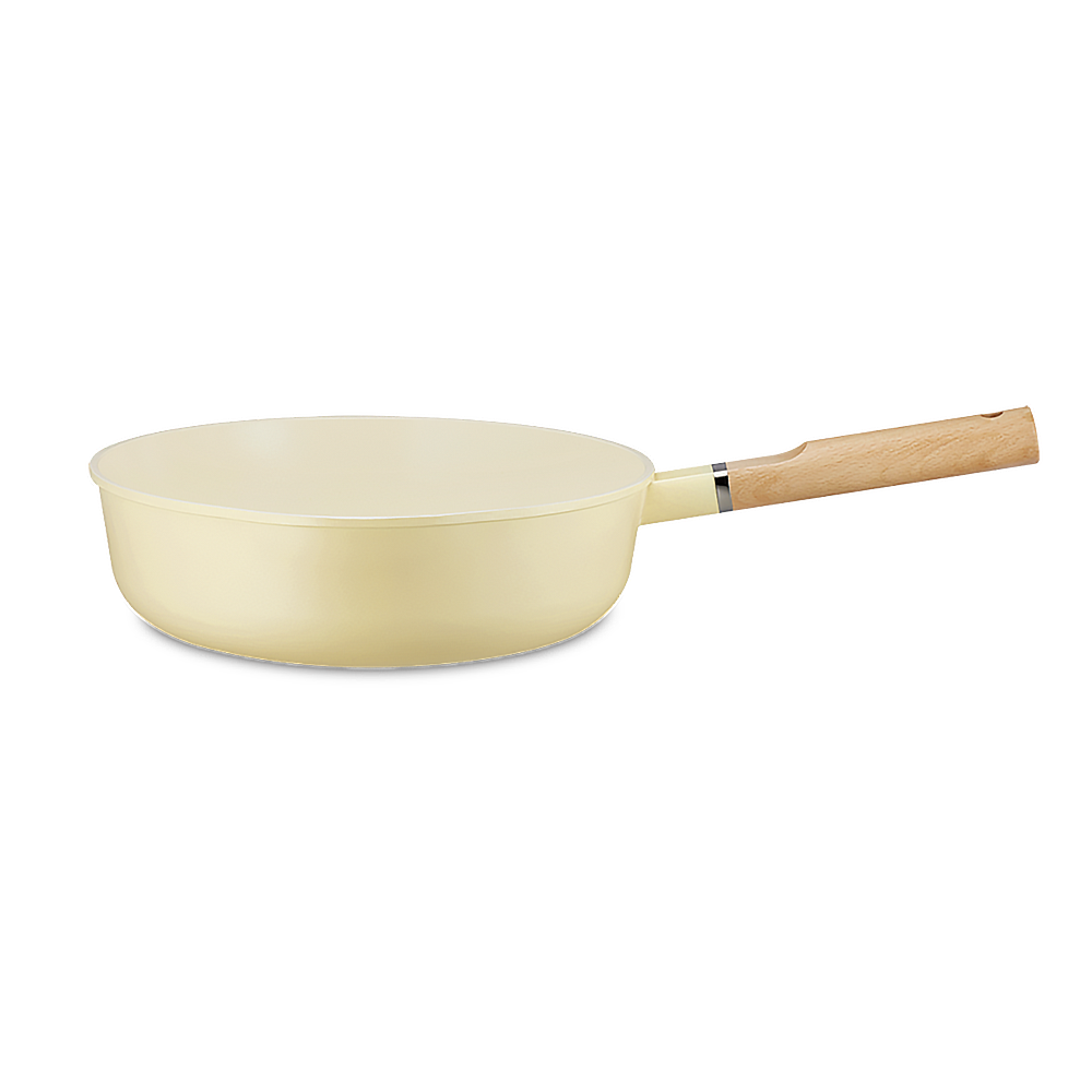 ROICHEN Ceramic IH Wok Deep Frypan 28cm Marsh Yellow Made in Korea