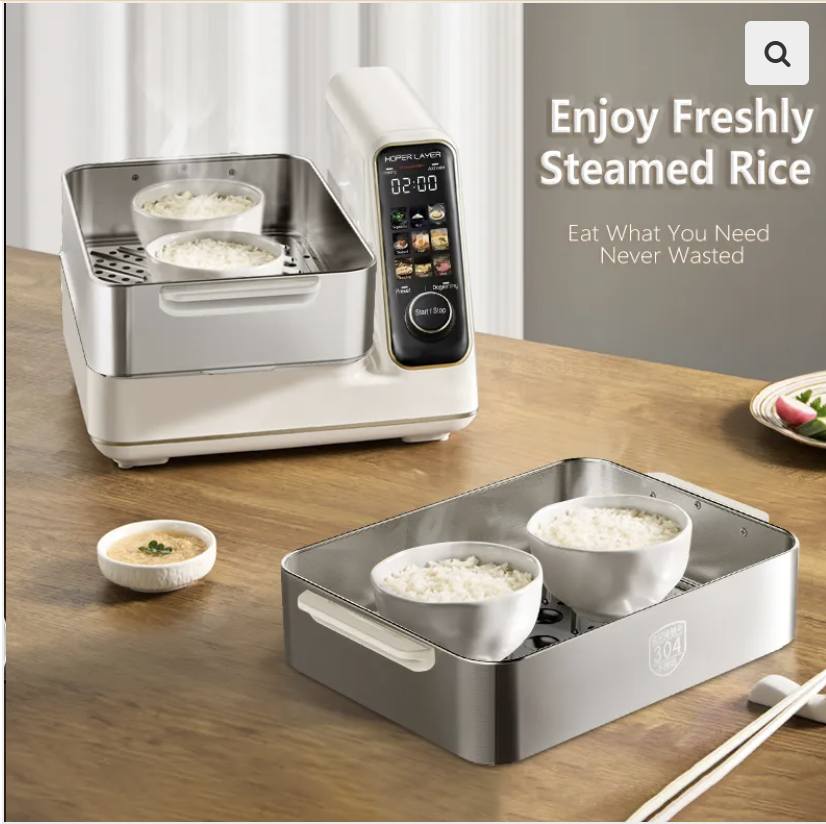 Hoper Layer Electric Food Steamer 16L Large Capacity 10 Second Start 24H Timer Independent Water Tank