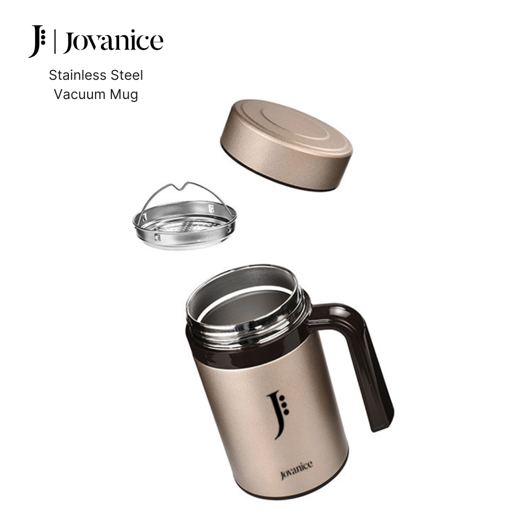 JOVANICE Stainless Steel Vacuum Mug 600ml - BLACK