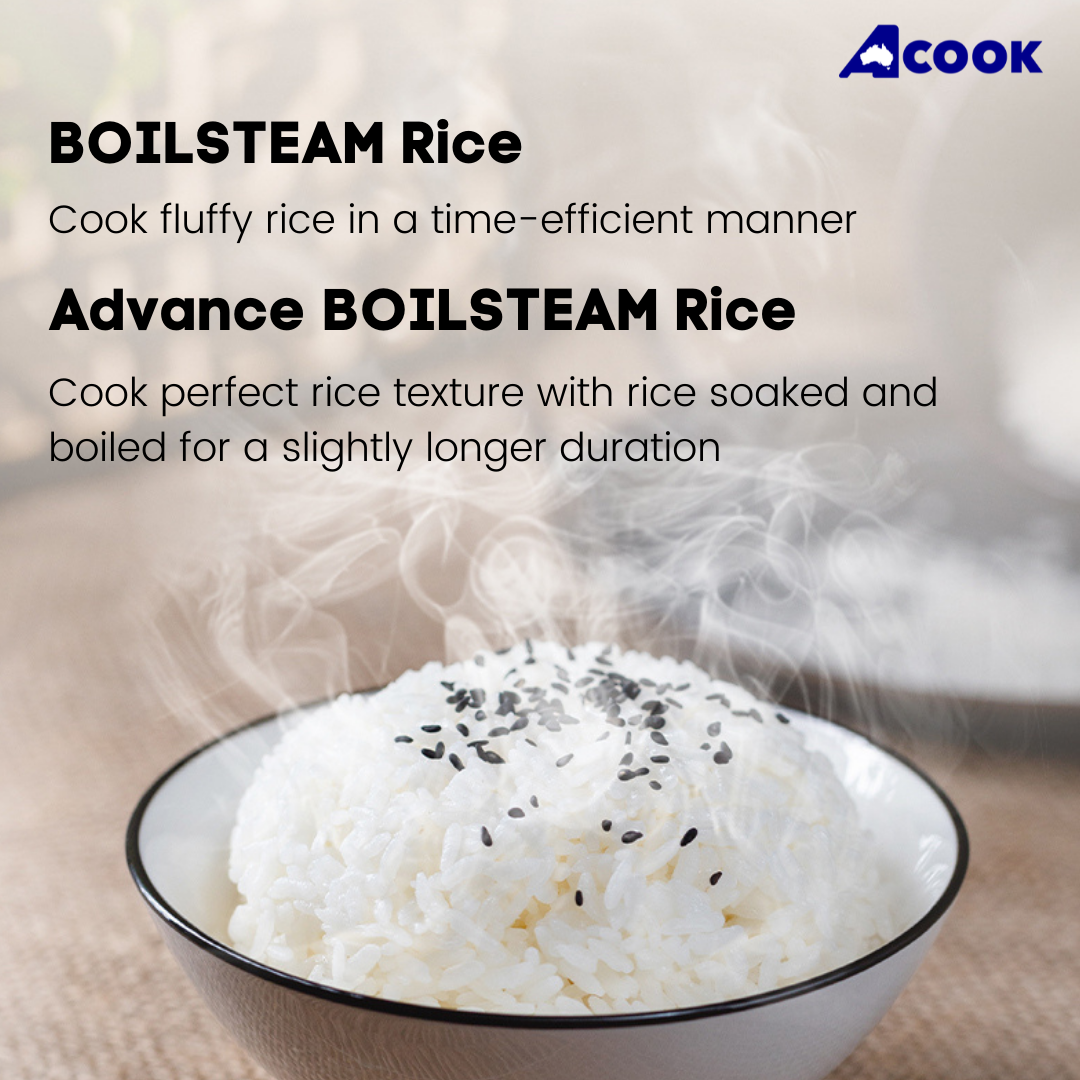 ACook BOILSTEAM 6 Cups Stainless Steel Inner Pot Rice Cooker - Pre-order