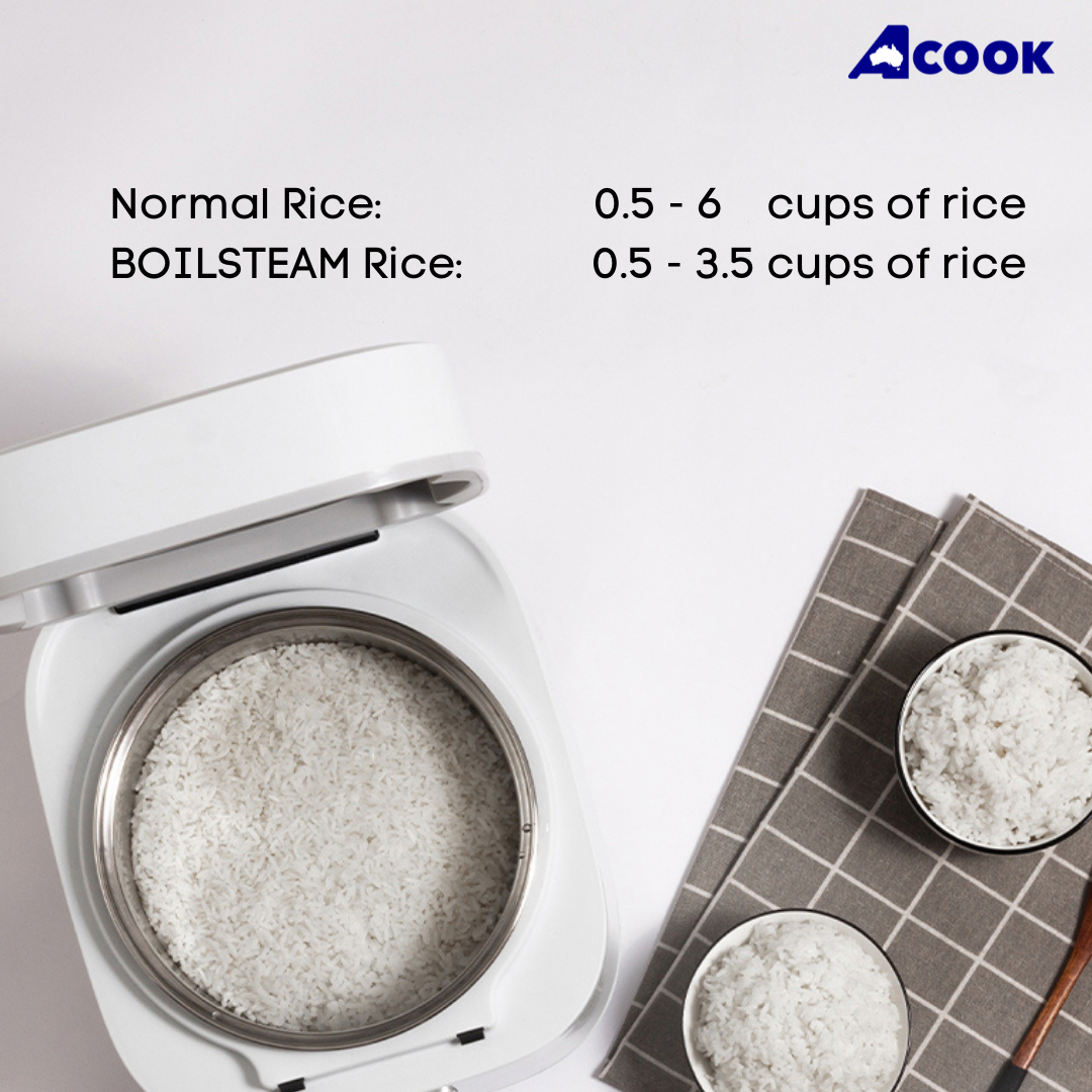 ACook BOILSTEAM 6 Cups Stainless Steel Inner Pot Rice Cooker