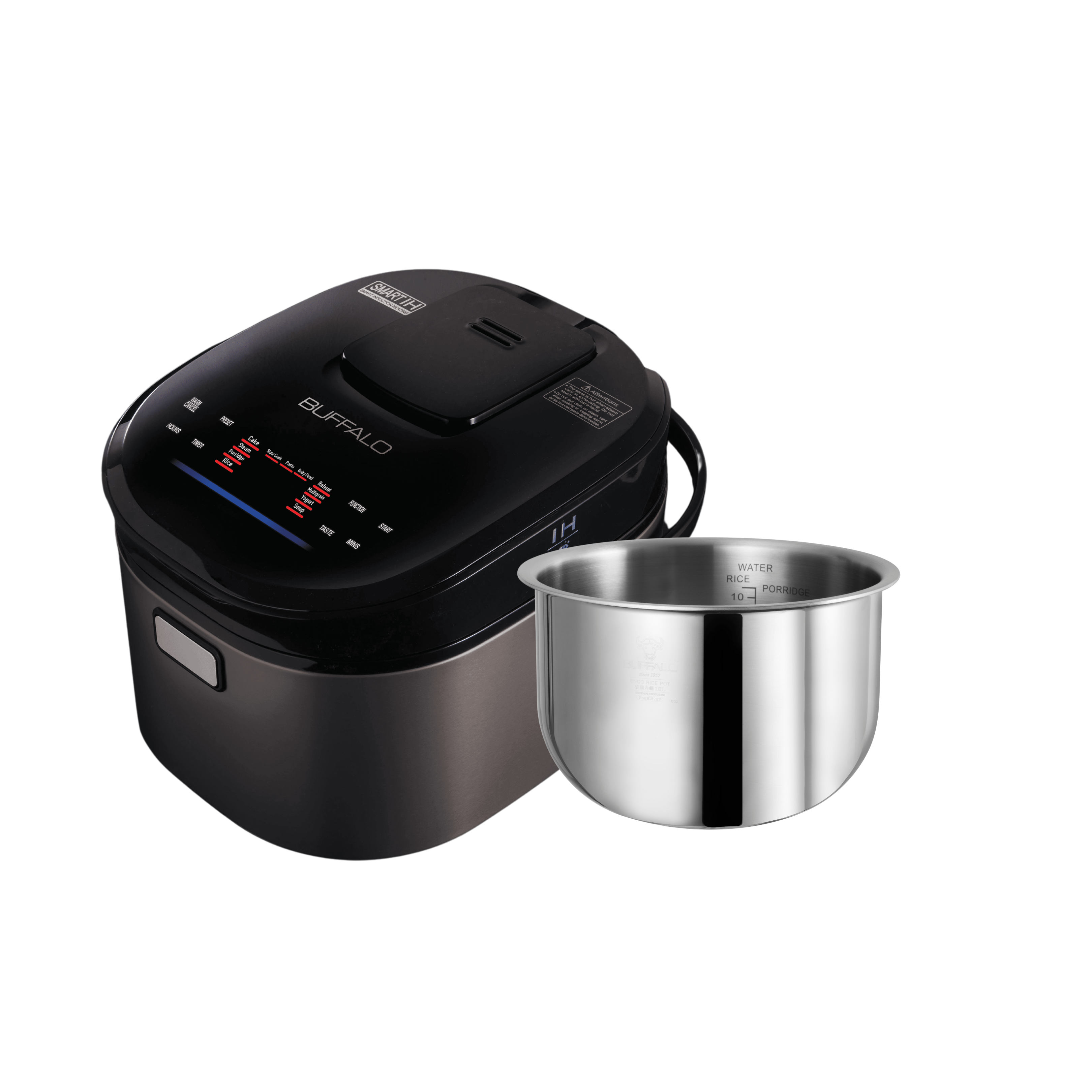 Buffalo IH Stainless Steel Inner Pot Smart Rice Cooker (10 cups)
