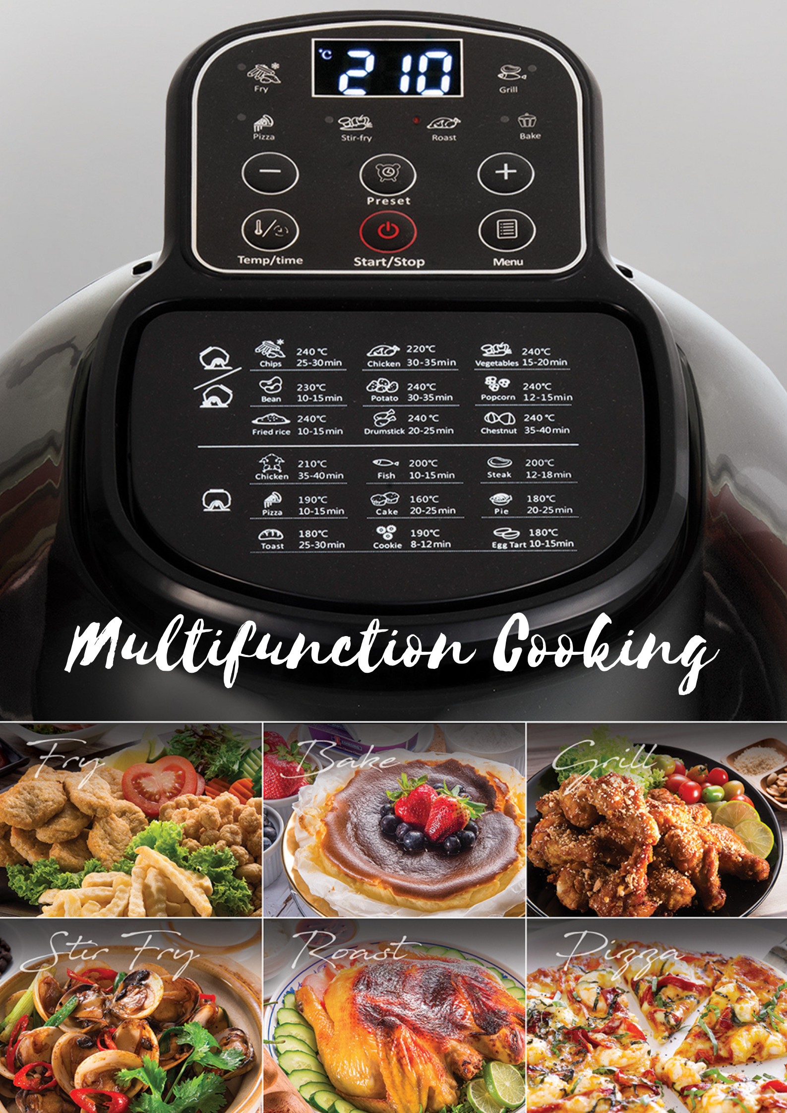 Buffalo Stainless Steel Chemical Free Smart Air Fryer 2.0 Pro Chef Plu