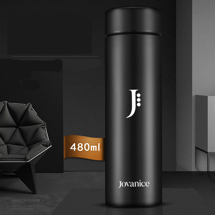 JOVANICE Stainless Steel Vacuum Flask 480ml - BLACK