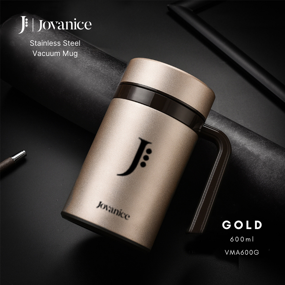 JOVANICE Stainless Steel Vacuum Mug 600ml - GOLD