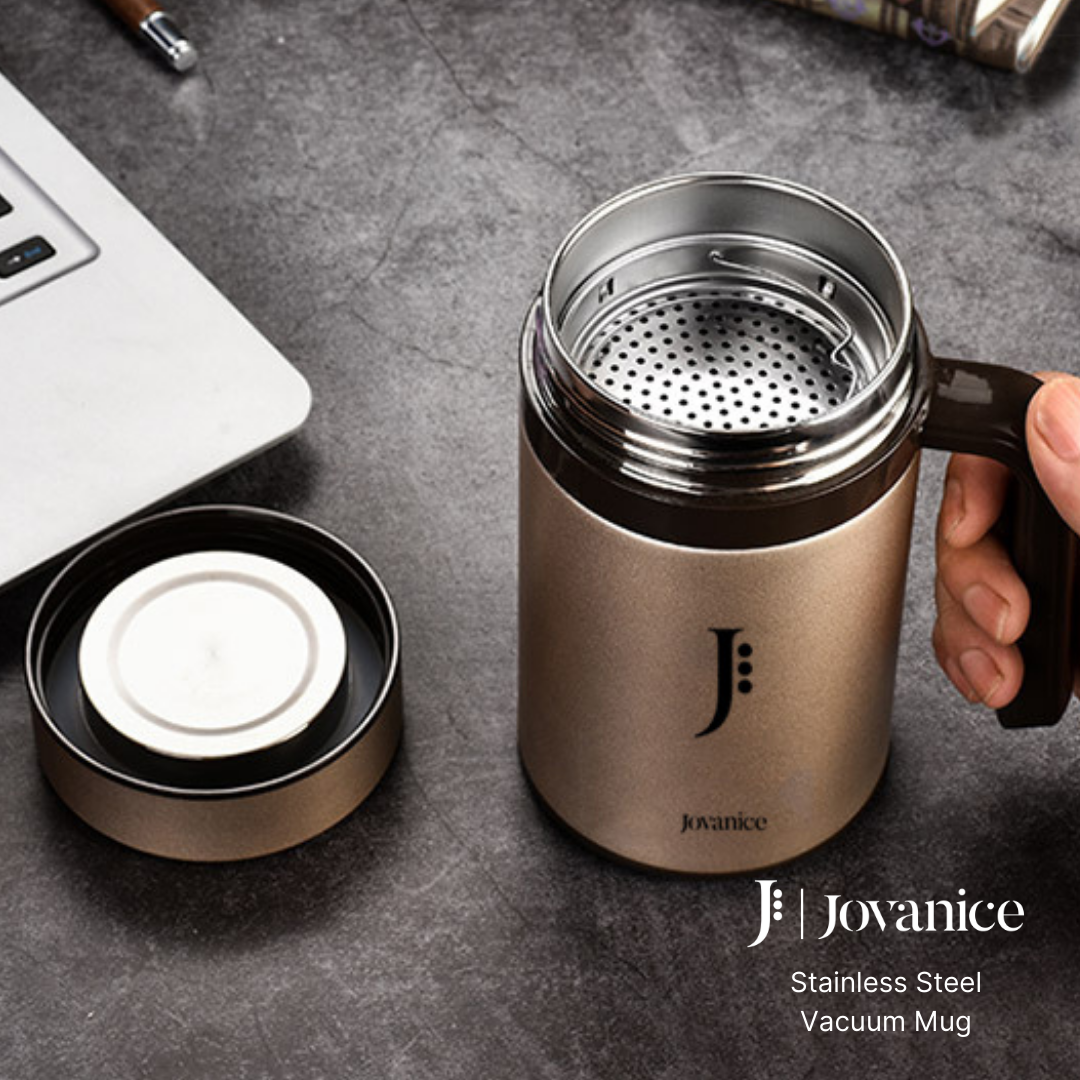 JOVANICE Stainless Steel Vacuum Mug 600ml - GOLD