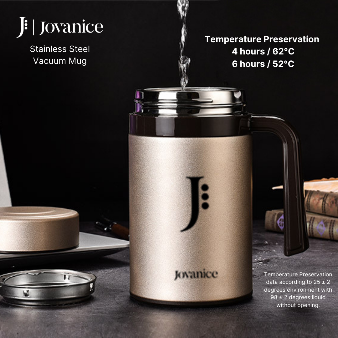 JOVANICE Stainless Steel Vacuum Mug 600ml - GOLD