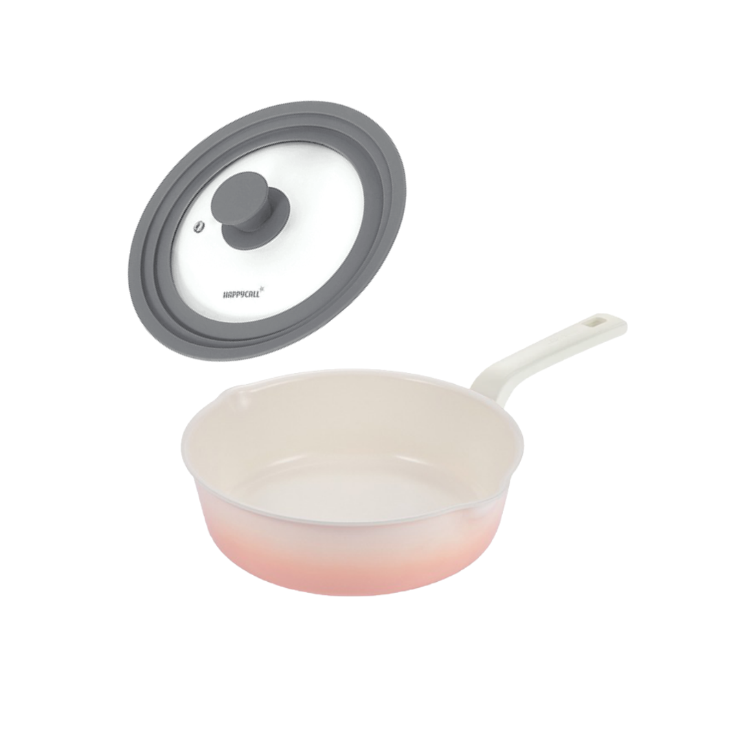 Happycall IH Ceramic Flex Pan 3 in 1 - 22cm Spread Pink with lid