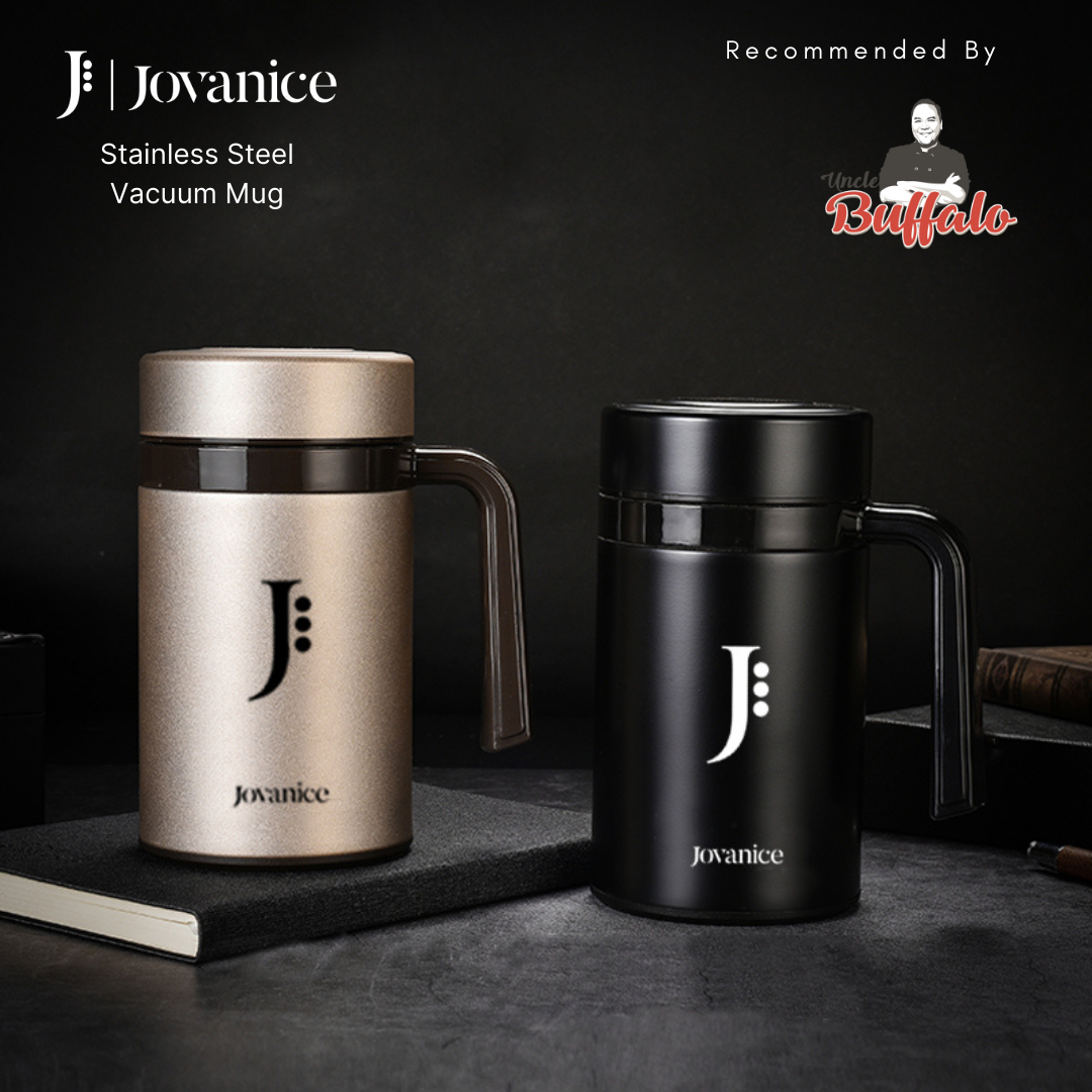 JOVANICE Stainless Steel Vacuum Mug 600ml - BLACK