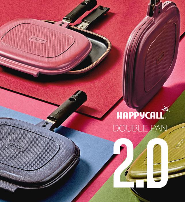 Happycall Compact Double Pan (Detachable) - Jumbo Grill Pink