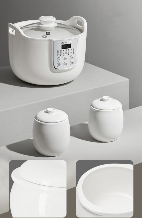 Joyoung White Porcelain Slow Cooker & Double Boiler