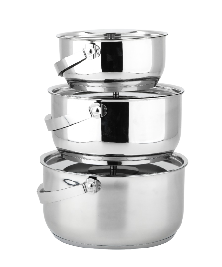 Buffalo 3 Pcs Stainless Steel Pot Set